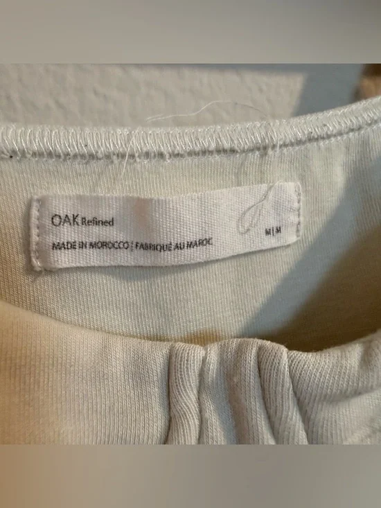 Oak + Fort Cream Crop Top Bustier Tank Womens Medium Minimalist Aritzia Style - Picture 2 of 5